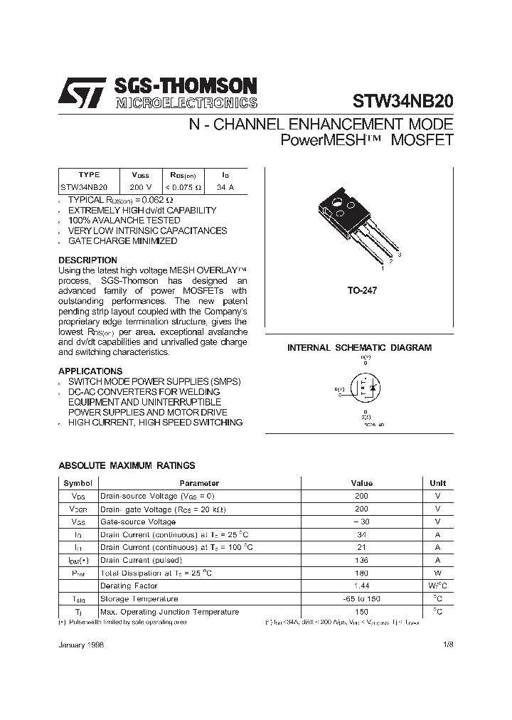 STW34NB20_214265.PDF Datasheet