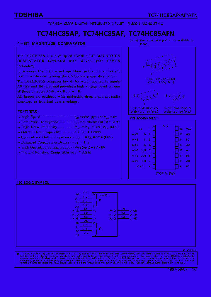 TC74HC85AF_175280.PDF Datasheet