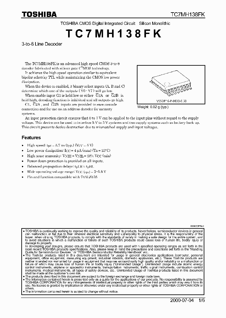 TC7MH138FK_265454.PDF Datasheet