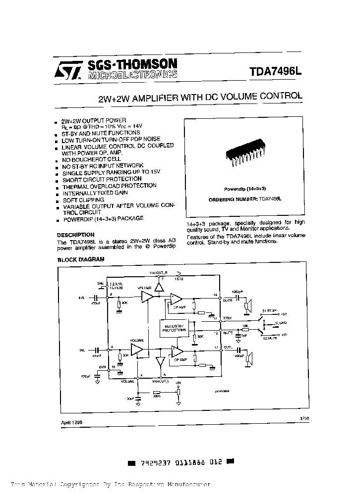 TDA7496L_290998.PDF Datasheet