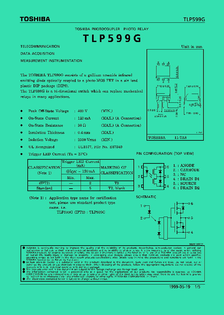 TLP599G_213116.PDF Datasheet