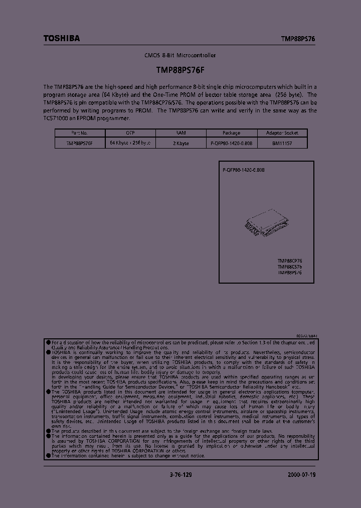 TMP88PS76F_221397.PDF Datasheet