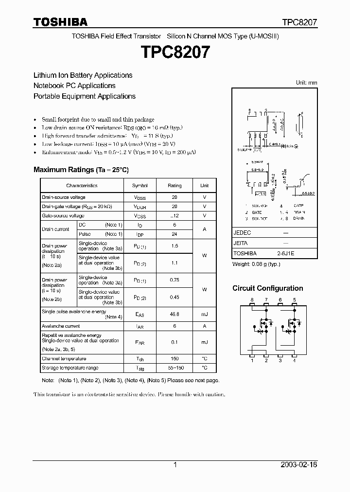 TPC8207_294852.PDF Datasheet