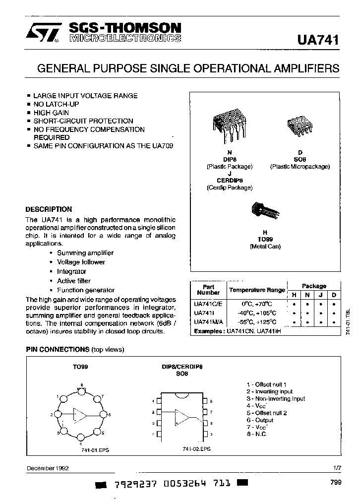 UA741_286429.PDF Datasheet Download --- IC-ON-LINE