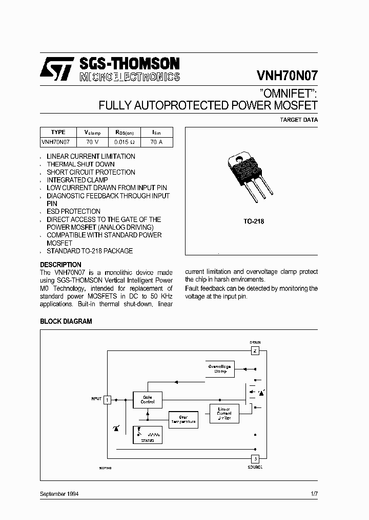 VNH70N07_290467.PDF Datasheet