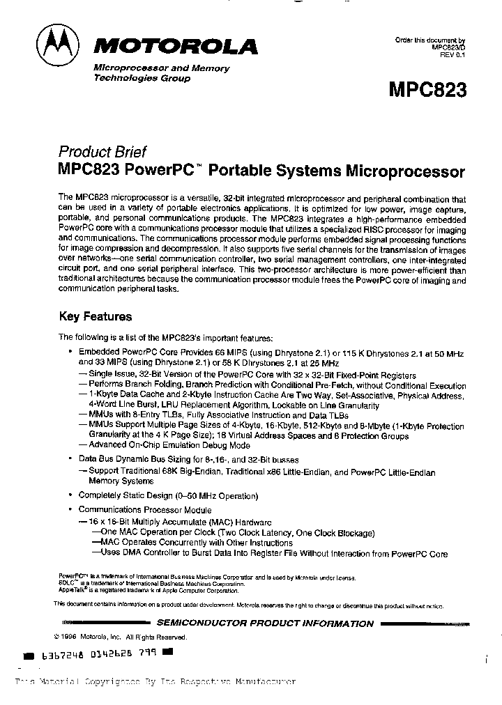 XPC823ZP25_294355.PDF Datasheet