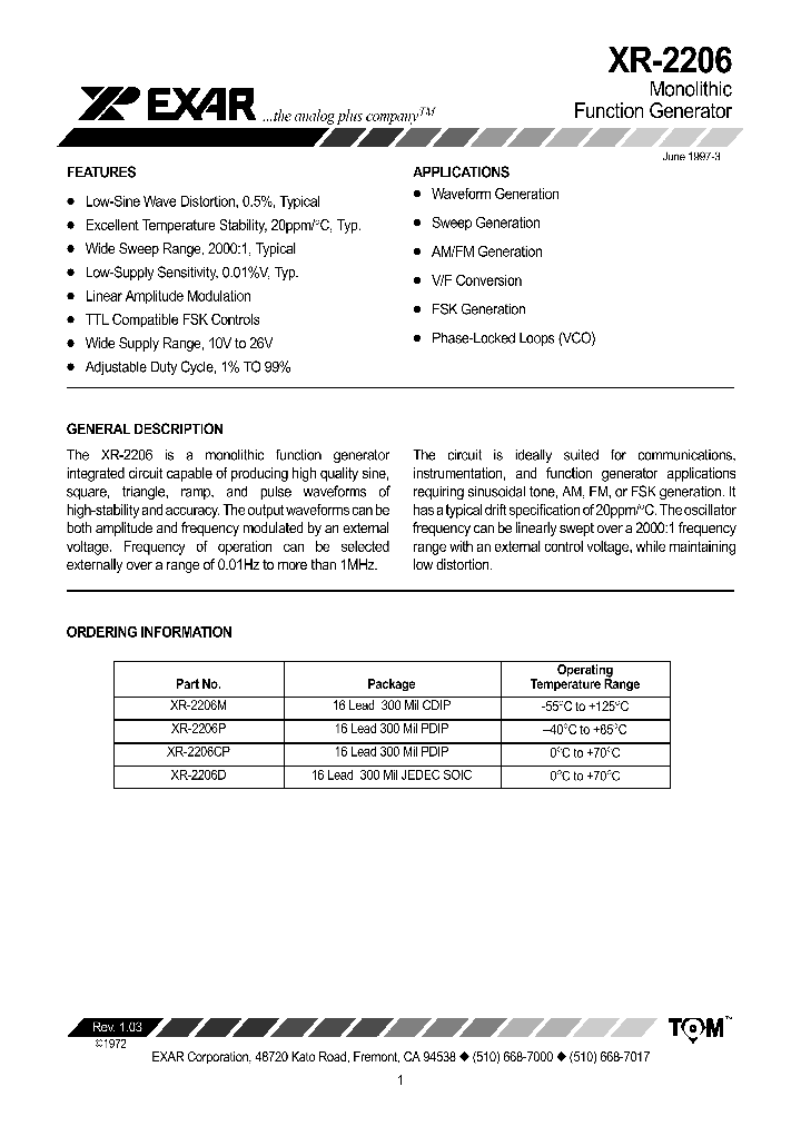 XR2206_156867.PDF Datasheet