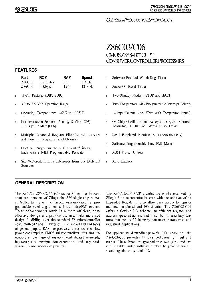 Z86C03_26280.PDF Datasheet