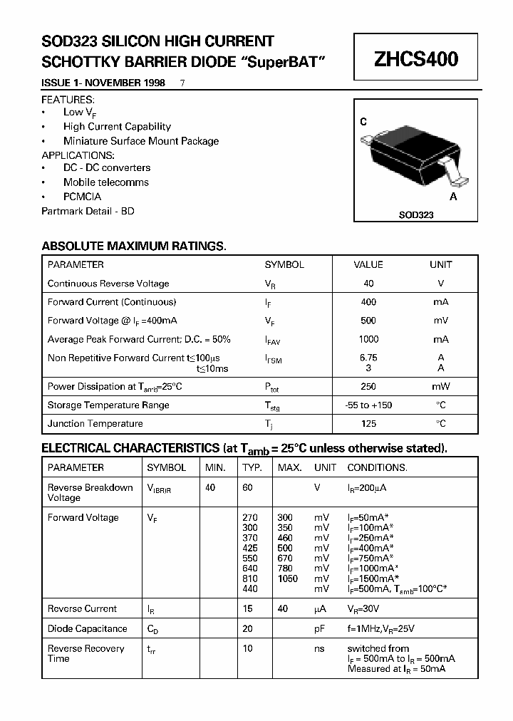 ZHCS400TA_202031.PDF Datasheet