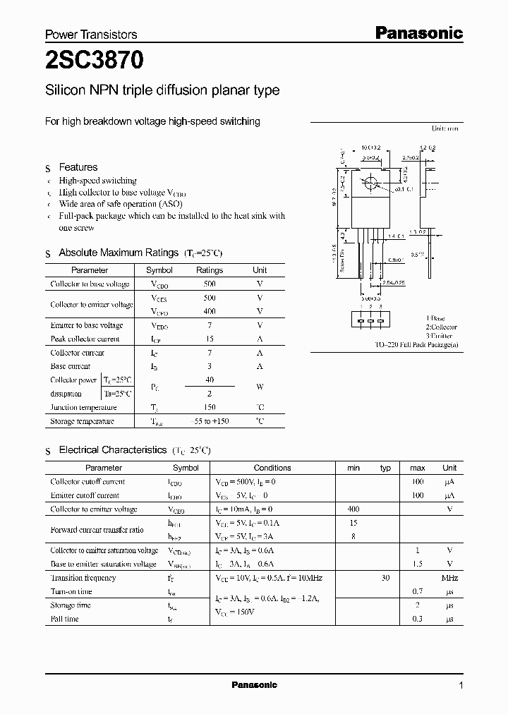 2SC3870_249304.PDF Datasheet