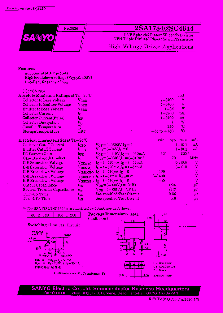 2SC4644_257562.PDF Datasheet Download --- IC-ON-LINE