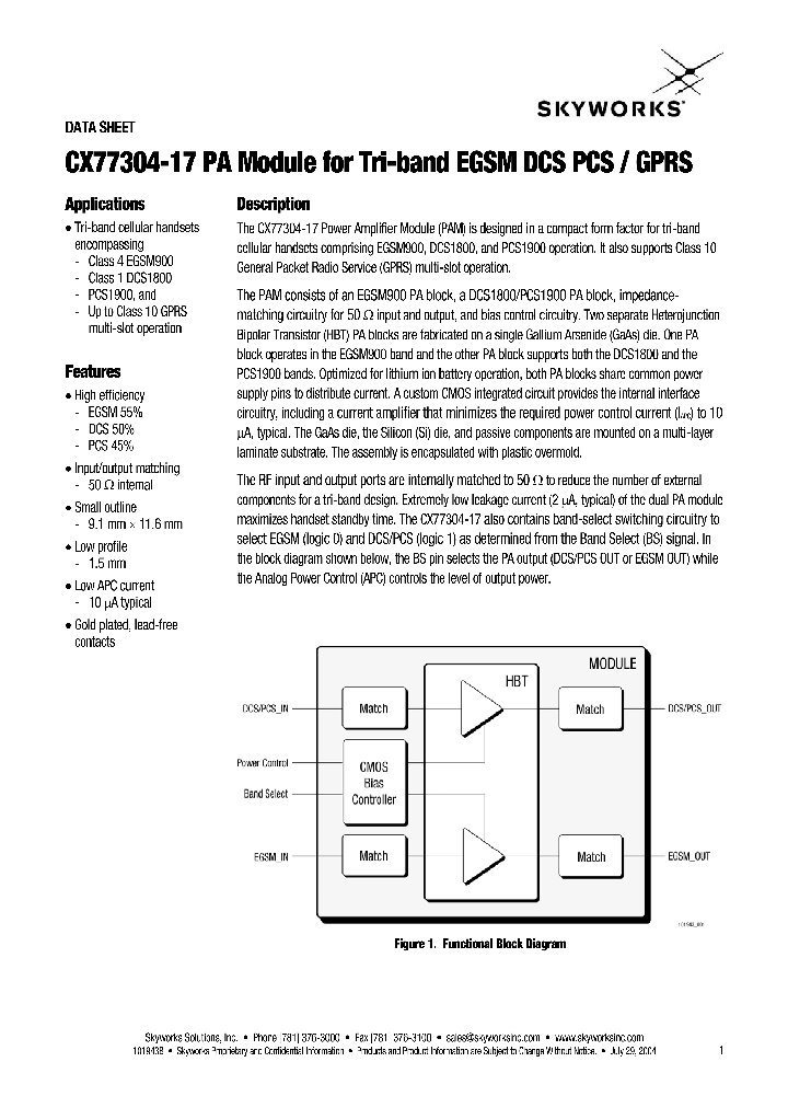 CX77304-17_224721.PDF Datasheet Download --- IC-ON-LINE