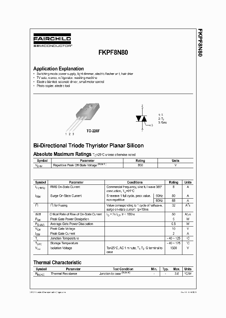 FKPF8N80_215912.PDF Datasheet