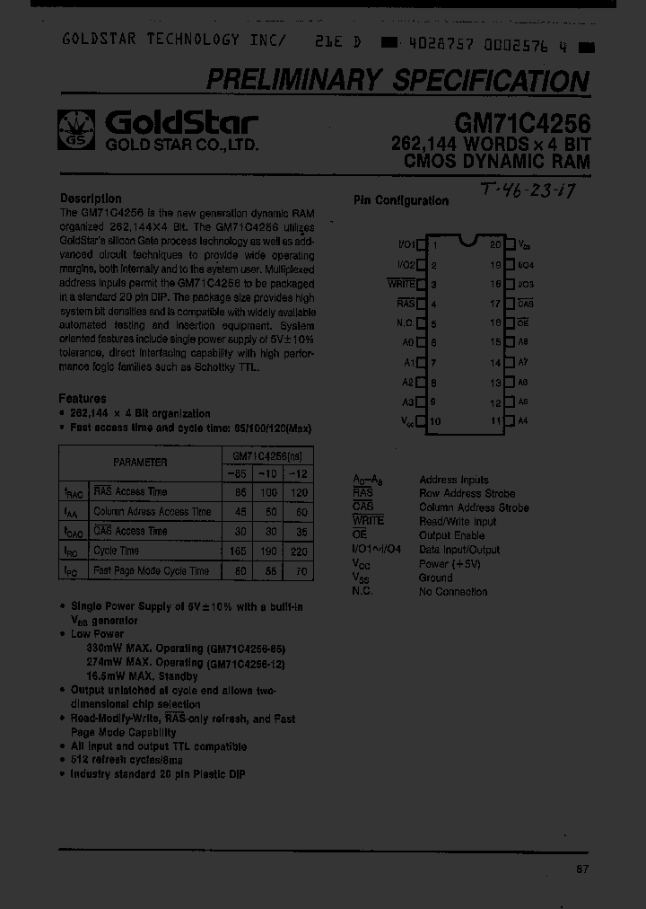 GM71C4256_233705.PDF Datasheet