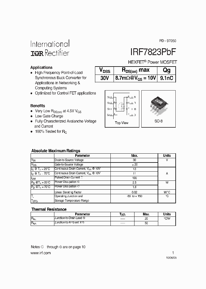 IRF7823PBF_241458.PDF Datasheet