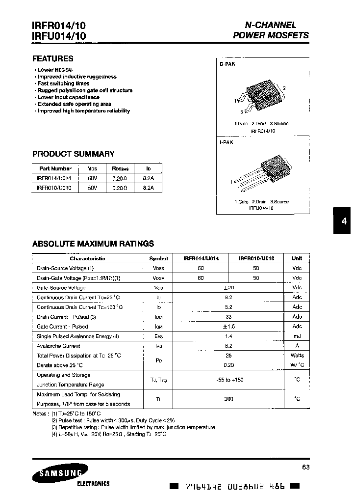 IRFR010_234697.PDF Datasheet