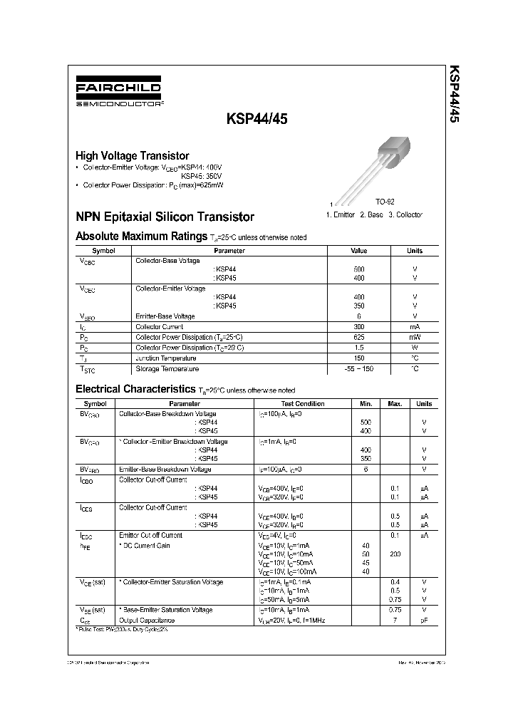 KSP44_259854.PDF Datasheet Download