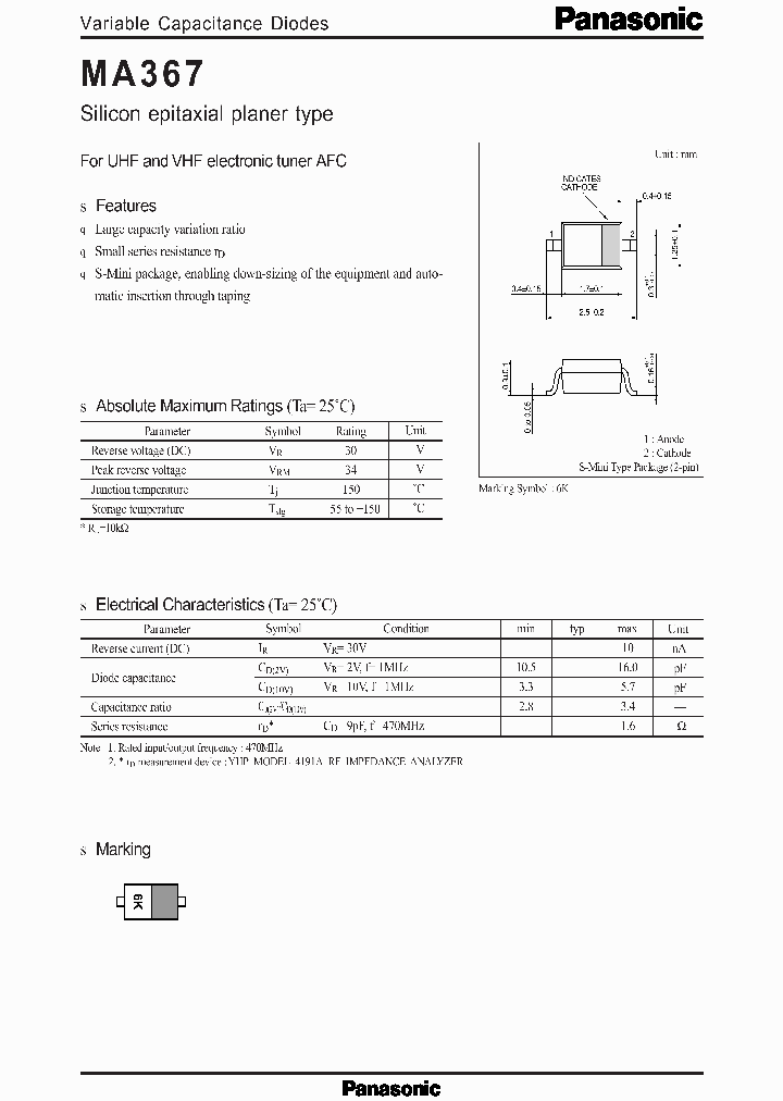 MA367_242900.PDF Datasheet Download --- IC-ON-LINE