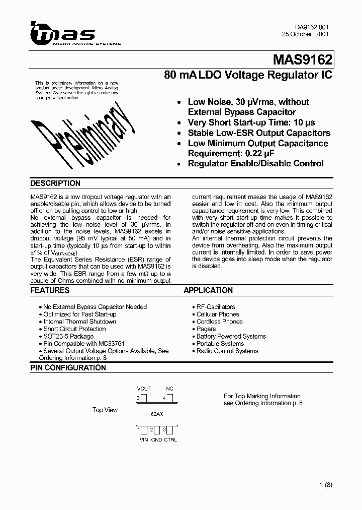 MAS9162_220898.PDF Datasheet