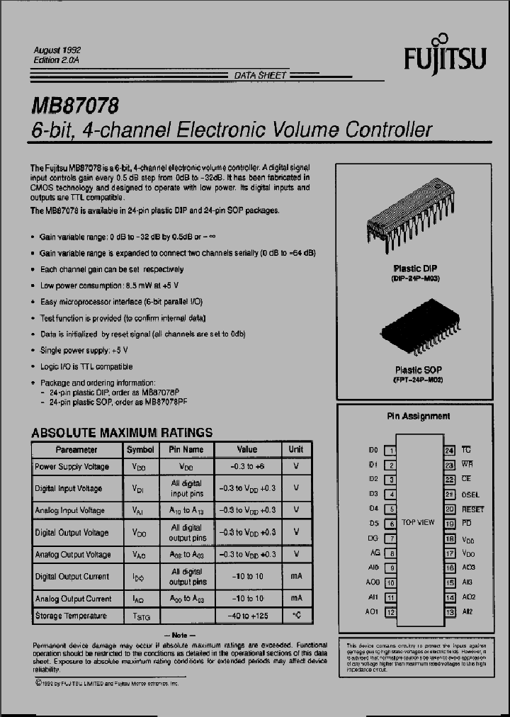 MB87078_217816.PDF Datasheet Download --- IC-ON-LINE