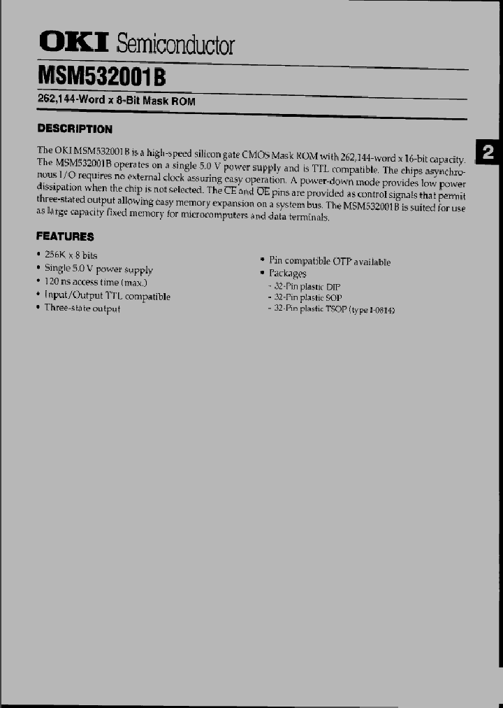 MSM532001B_222481.PDF Datasheet Download