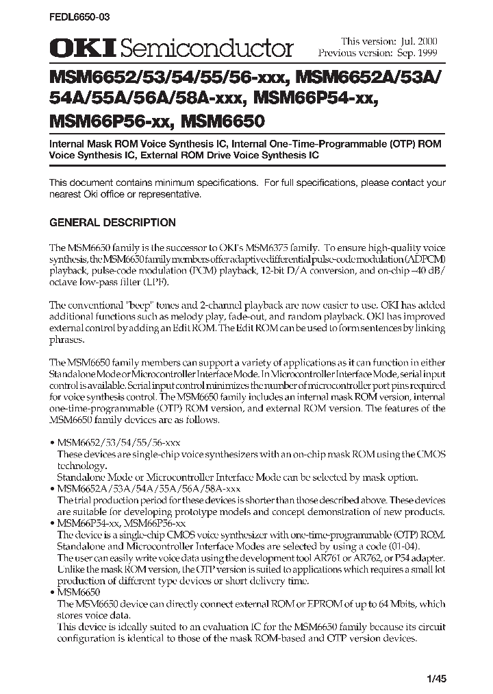 MSM6650_32912.PDF Datasheet