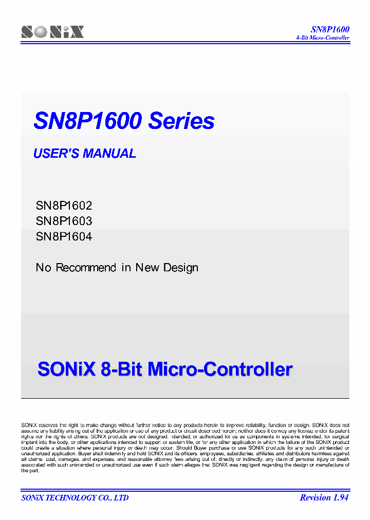 SN8P1602P_253910.PDF Datasheet