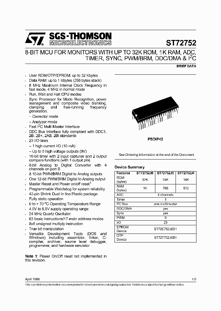 ST72E752J6D1_241939.PDF Datasheet