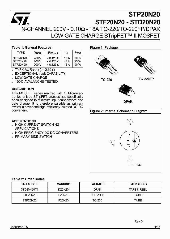 STD20N20_240245.PDF Datasheet Download --- IC-ON-LINE
