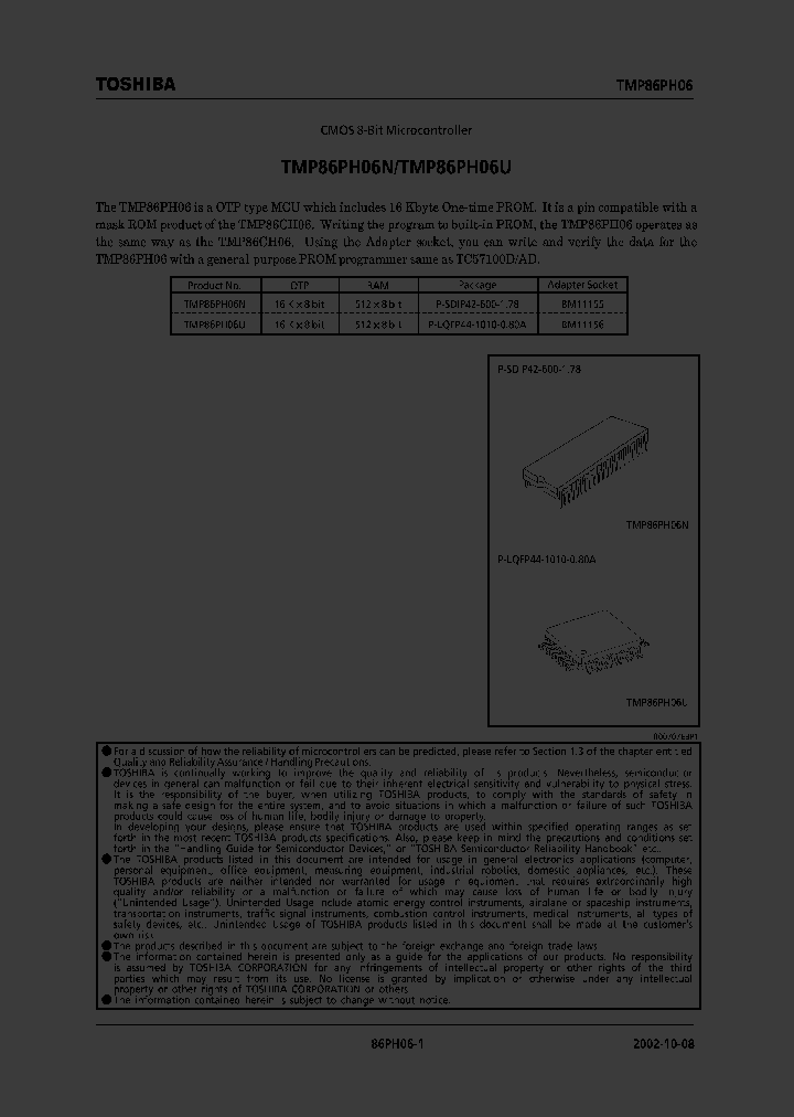 TMP86PH06N_259829.PDF Datasheet