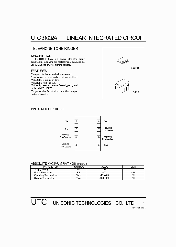 UTC31002_223514.PDF Datasheet
