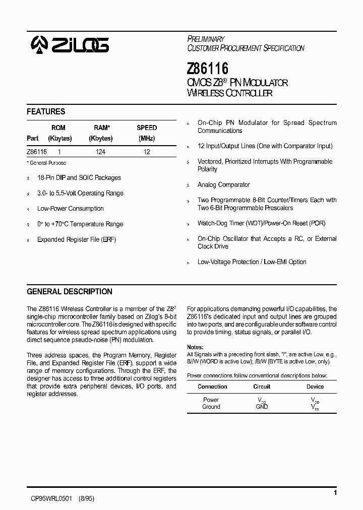 Z86116_235510.PDF Datasheet