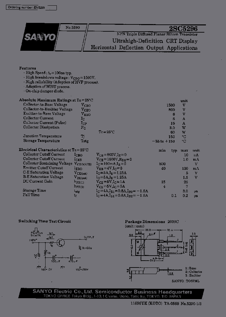 2SC5296_203223.PDF Datasheet Download --- IC-ON-LINE
