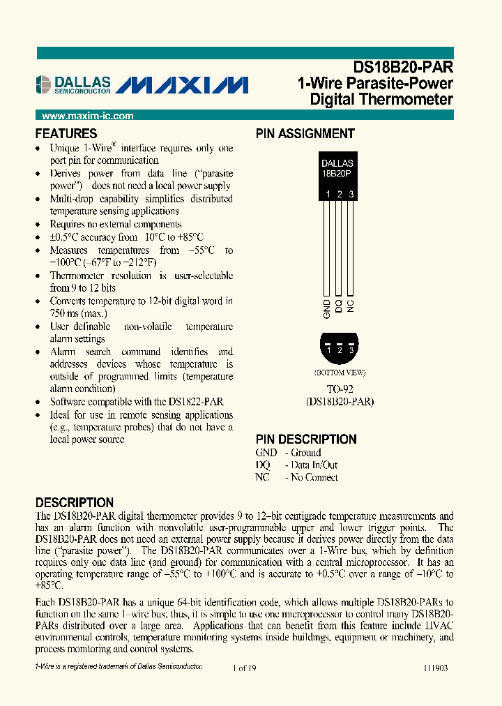 DS18B20-PAR_297544.PDF Datasheet