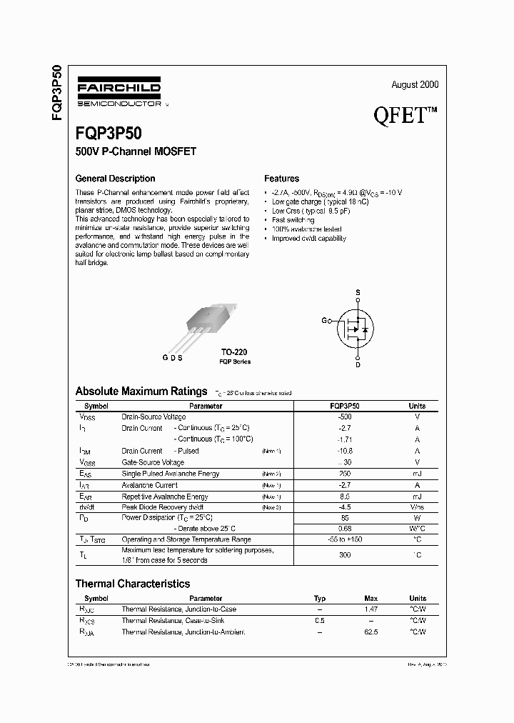 FQP3P50_253051.PDF Datasheet