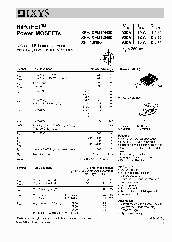 IXFH12N90_220411.PDF Datasheet