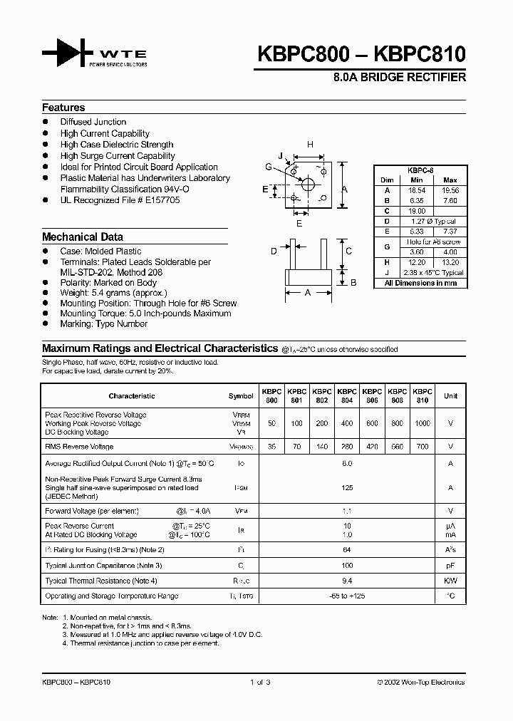 KBPC800_212972.PDF Datasheet