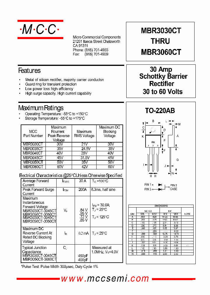 MBR3040CT_133085.PDF Datasheet