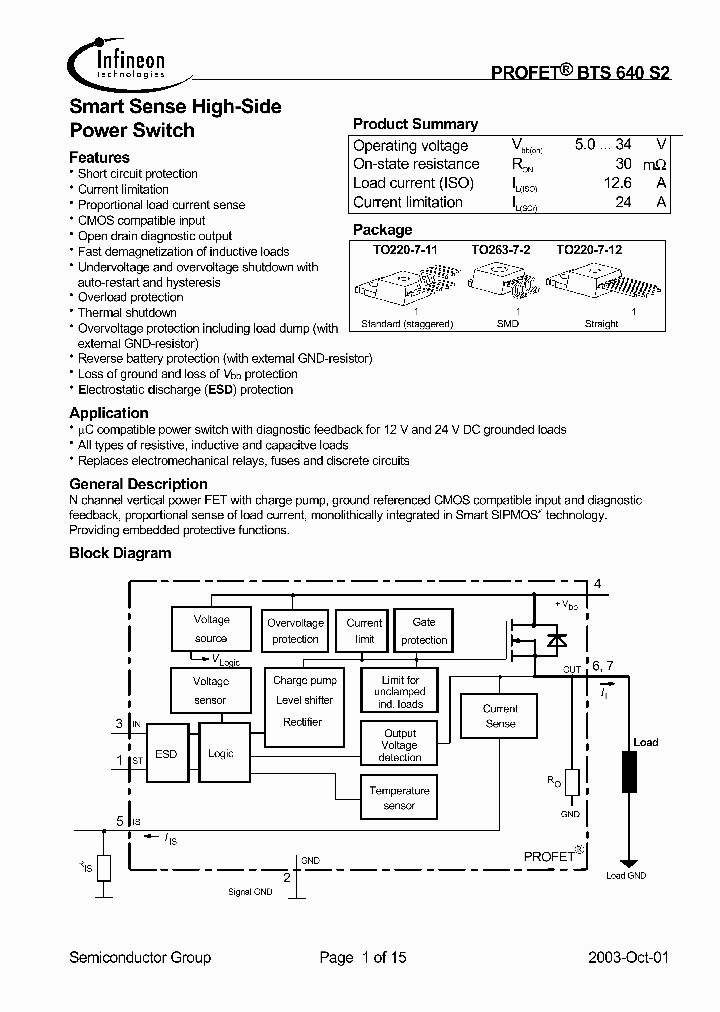 BTS640S2_184207.PDF Datasheet Download --- IC-ON-LINE