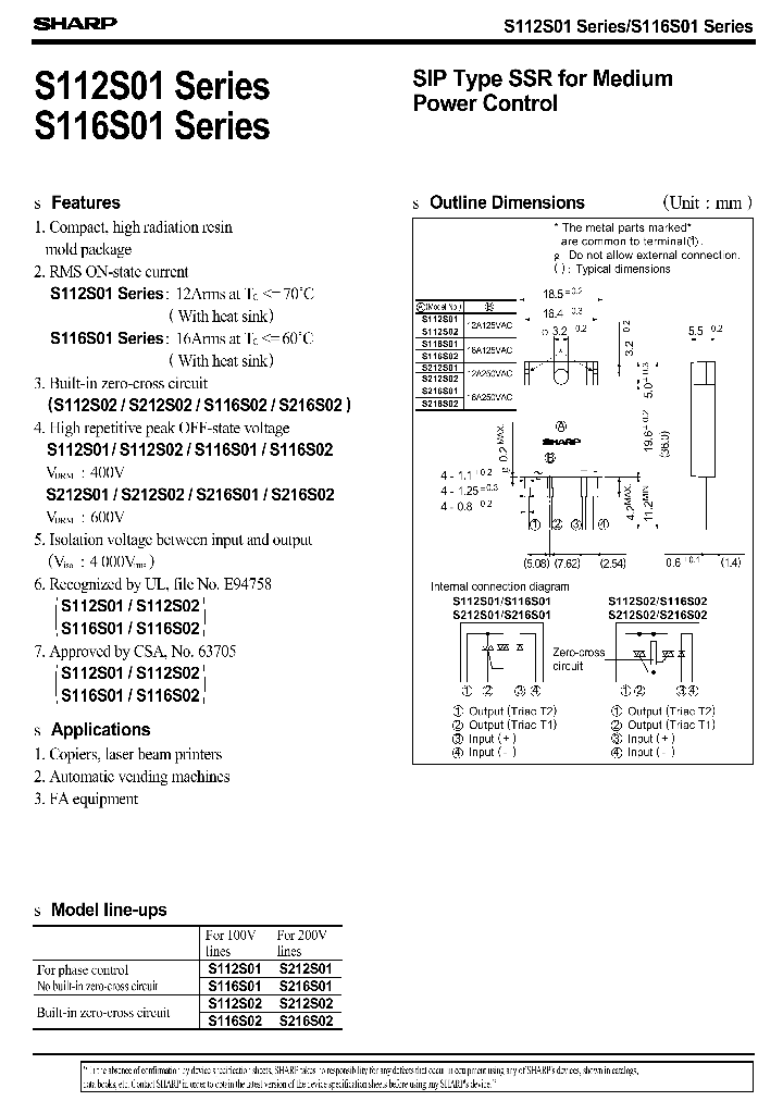 S216S02_195454.PDF Datasheet Download --- IC-ON-LINE