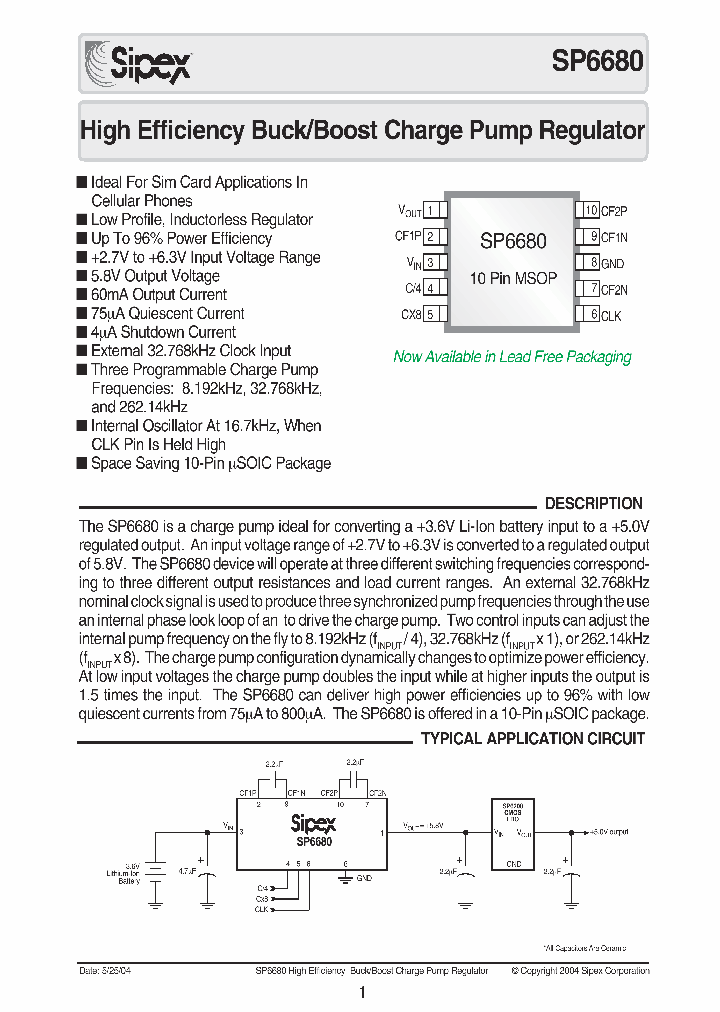 SP6680_214107.PDF Datasheet Download --- IC-ON-LINE