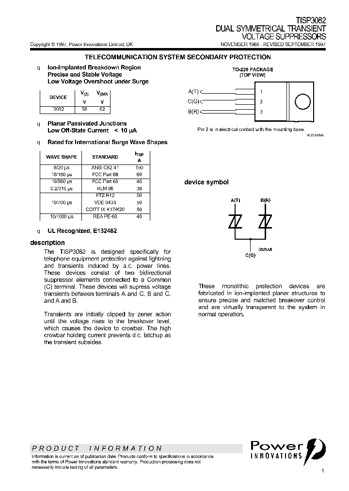 TISP3082_227670.PDF Datasheet