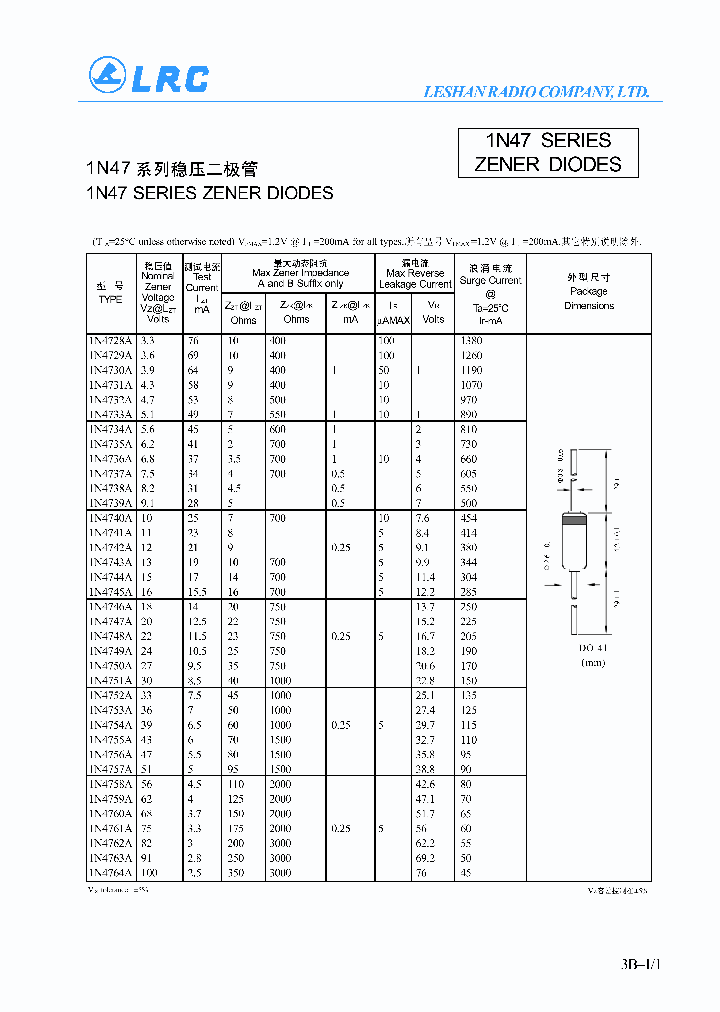1N4764A_369732.PDF Datasheet Download --- IC-ON-LINE