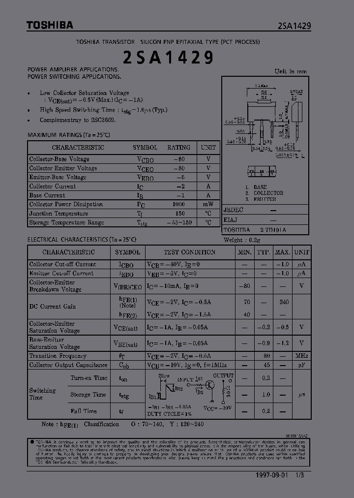 2SA1429_341000.PDF Datasheet Download