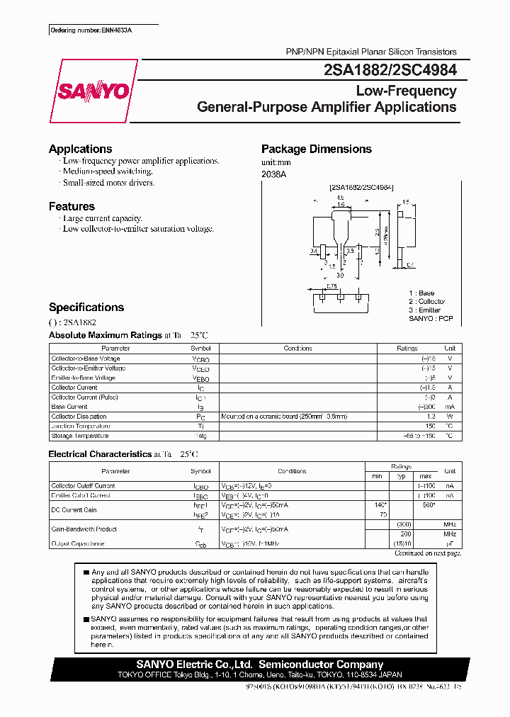 2SA1882_341081.PDF Datasheet Download --- IC-ON-LINE