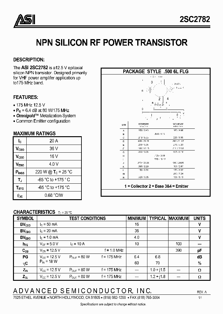 2SC2782_308954.PDF Datasheet Download