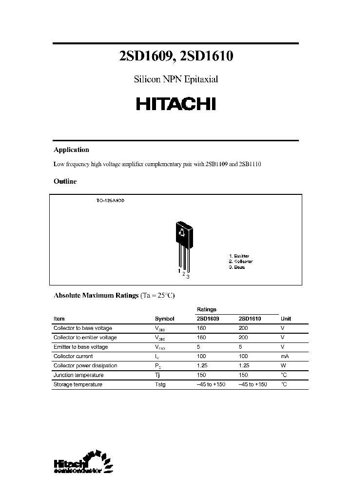 2SD16092SD1610_199365.PDF Datasheet