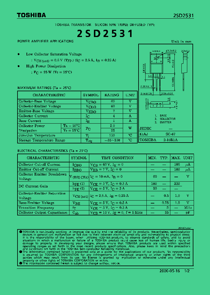 2SD2531_305676.PDF Datasheet