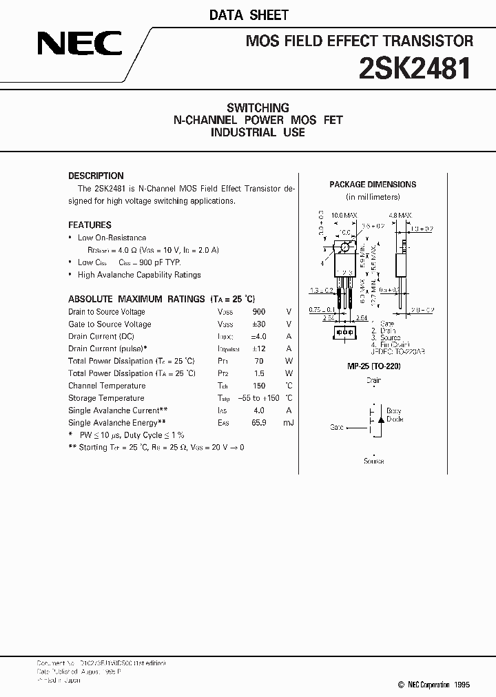 2SK2481_319714.PDF Datasheet