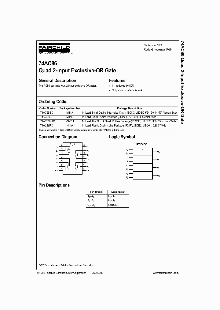 74AC86_317227.PDF Datasheet Download --- IC-ON-LINE